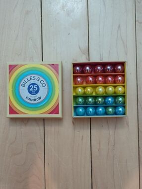 Rainbow Marble Set - 25-Piece Multicolor Play Marbles